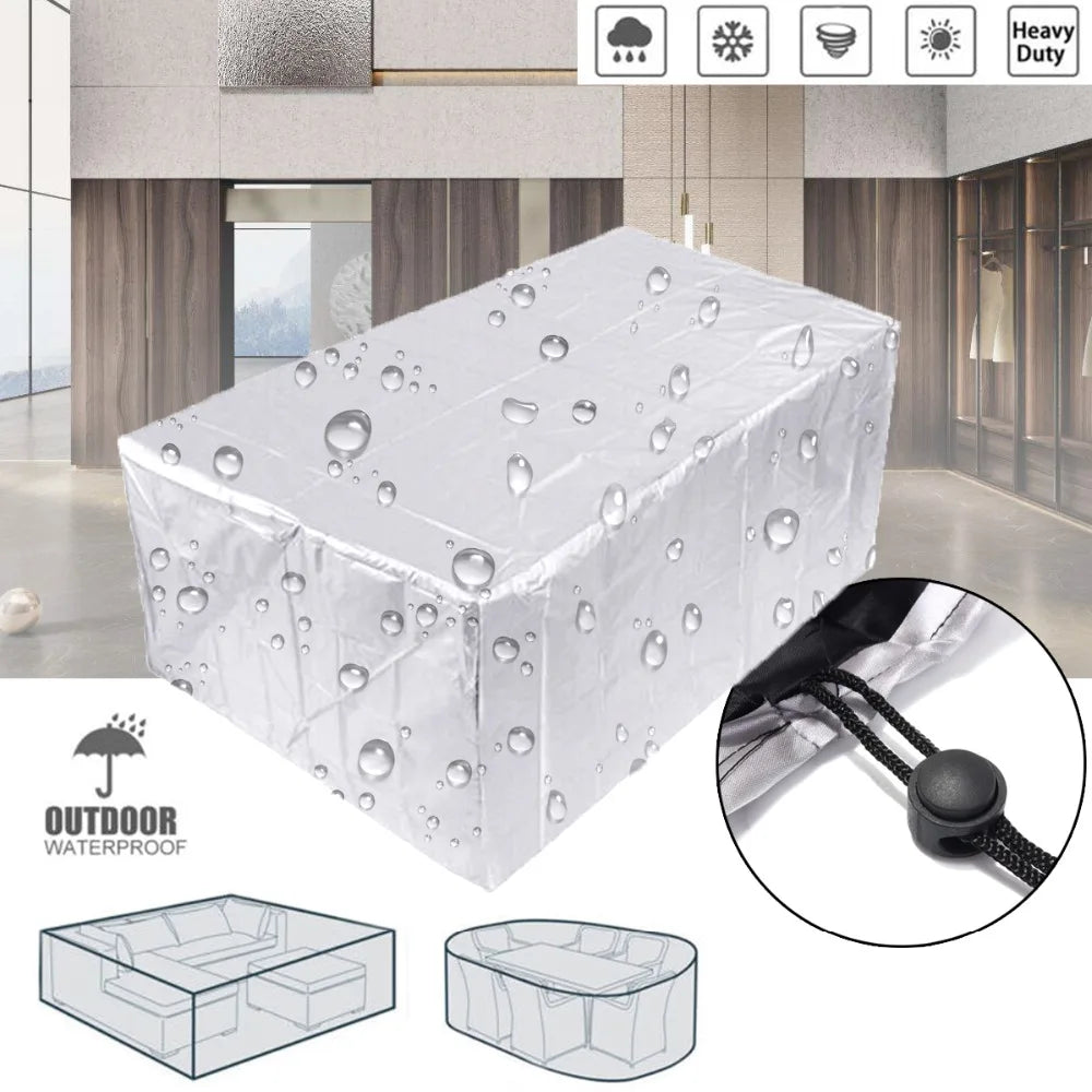 Outdoor Patio Furniture Cover Waterproof 210D Oxford Dustproof Rain Snow UV Protection Cover for Sofa Chair Table Set