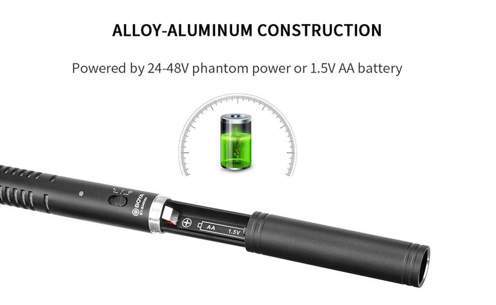 BY-BM6060 XLR Microphone Super-Cardioid Shotgun Condenser Microphone for DSLR Camcorder Film Making TV Program Interview