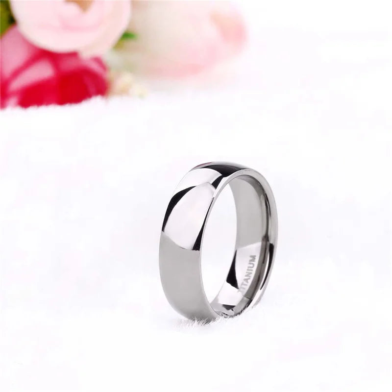 2/4/6/8mm Mens Wedding Band Polished Women Titanium Simple Engagement Classic