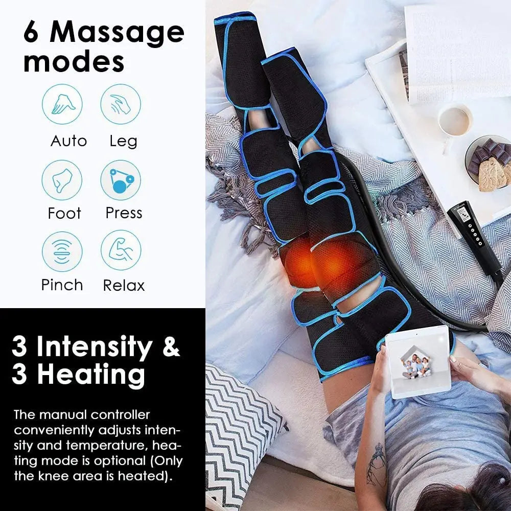 USB Foot air pressure leg massager promotes blood circulation, body massager, muscle relaxation, lymphatic drainage device 360°