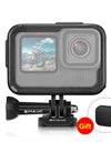Chargeable PA Frame Mount Protective Case Cage with Cold Shoe Base Slot for Gopro HERO11 10 9 Black Sports Action Cameras