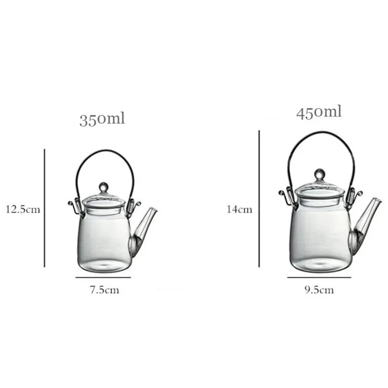 Japanese Handmade Heat Resistant Glass Teapot Household Transparent Beam Teapots With Filter Kung Fu Tea Making Tea Pot