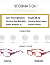 Reading Glasses Anti Blue Light Magnifying Presbyopia Women Ladies Square Anti Blue Ray Presbyopic Glasses +1.0 to 4.0