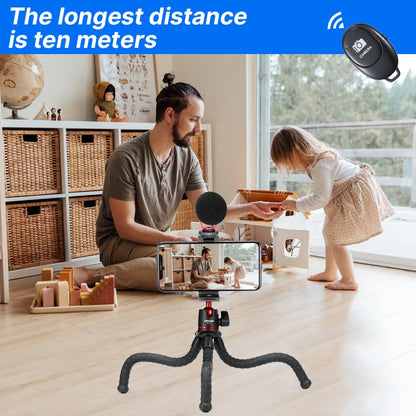 Flexible Octopus Tripod Smartphone DSLR SLR Vlog Tripod Travel Portable 2 in 1 Tripod Extend 1/4 Screw Magic Arm