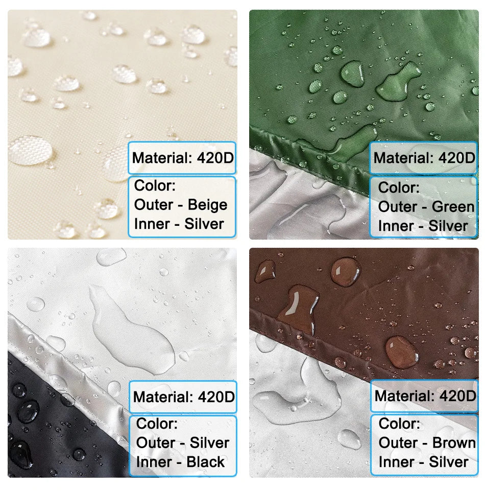 Customized Round Square Waterproof Outdoor Patio Garden Furniture Covers Rain Snow Chair Sofa Table Dust Proof kitchen BBQ Cover