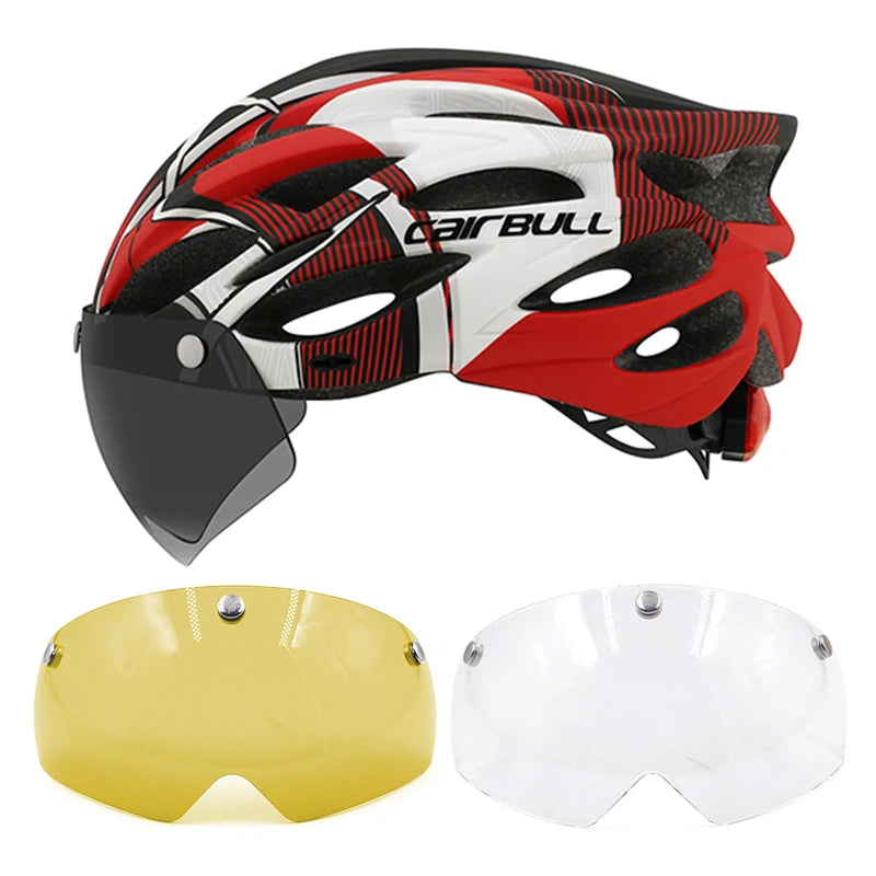 Lightweight LED Cycling Helmet With Visor For Road And Mountain Bike