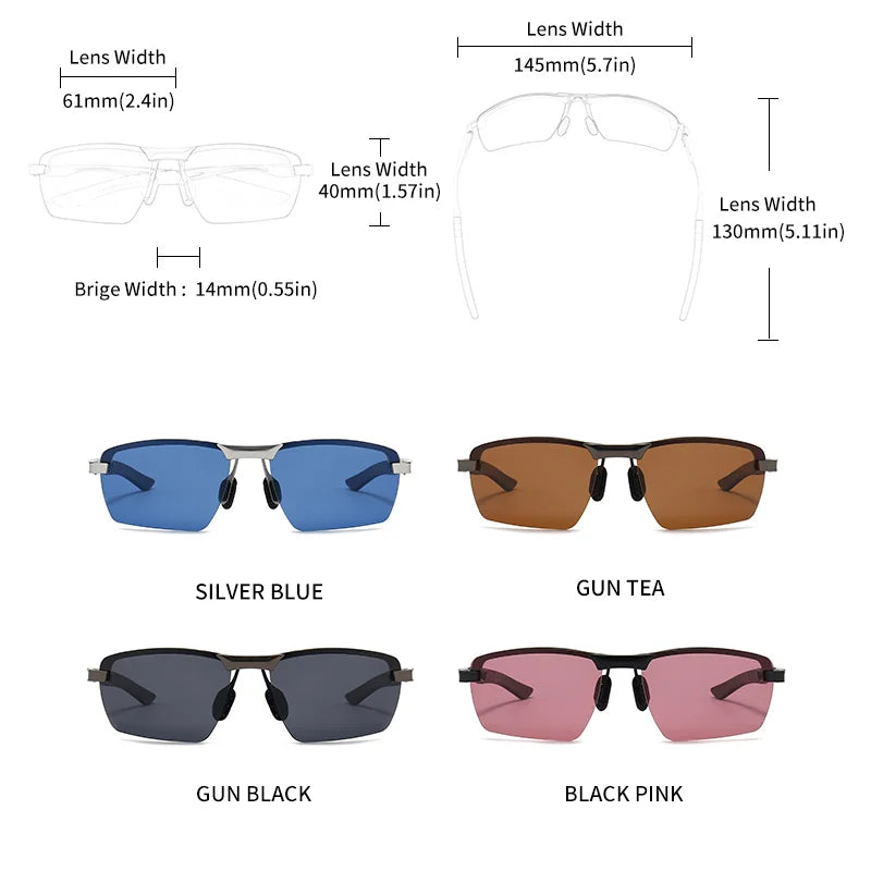 Ultralight Aluminium Magnesium Polarized UV400 Mirror Sports Sunglasses for Men Outdoor Driving Glasses