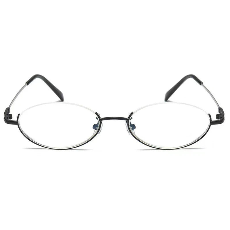 Oval Half Frame Reading Glasses with Lightweight Alloy Frame