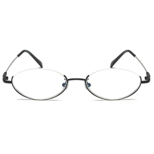 Oval Half Frame Reading Glasses with Lightweight Alloy Frame