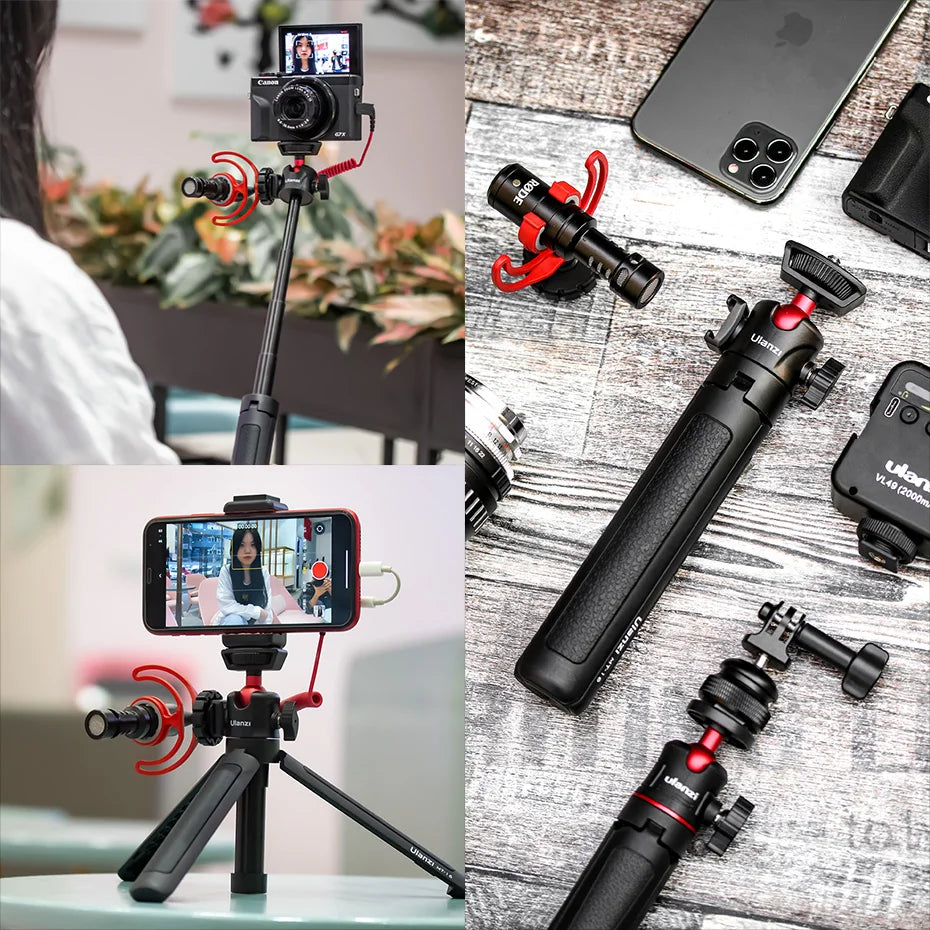 Extend Tablet Tripod with Cold Shoe for Microphone LED Video Fill Light Smartphone SLR Camera Tripod