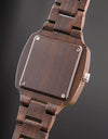 Quartz Watches Unisex Lover's Fashion Wristwatch Male With Ebony Wood