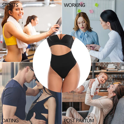 Women Thong Panty Shaper High Waist Tummy Control Panties Slimming Underwear Waist Trainer Shaping Briefs Butt Lifter Shapewear