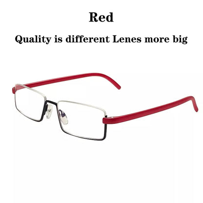 Metal Anti-Blue Light Reading Glasses Men Half Frame Prescription Eyeglasses Male TR90 Eyewear With Case +1.75