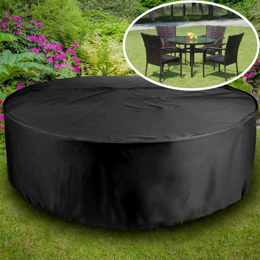 Round Outdoor Garden Furniture Cover Waterproof Patio Table Chair Sofa Rain Snow Dust Protector