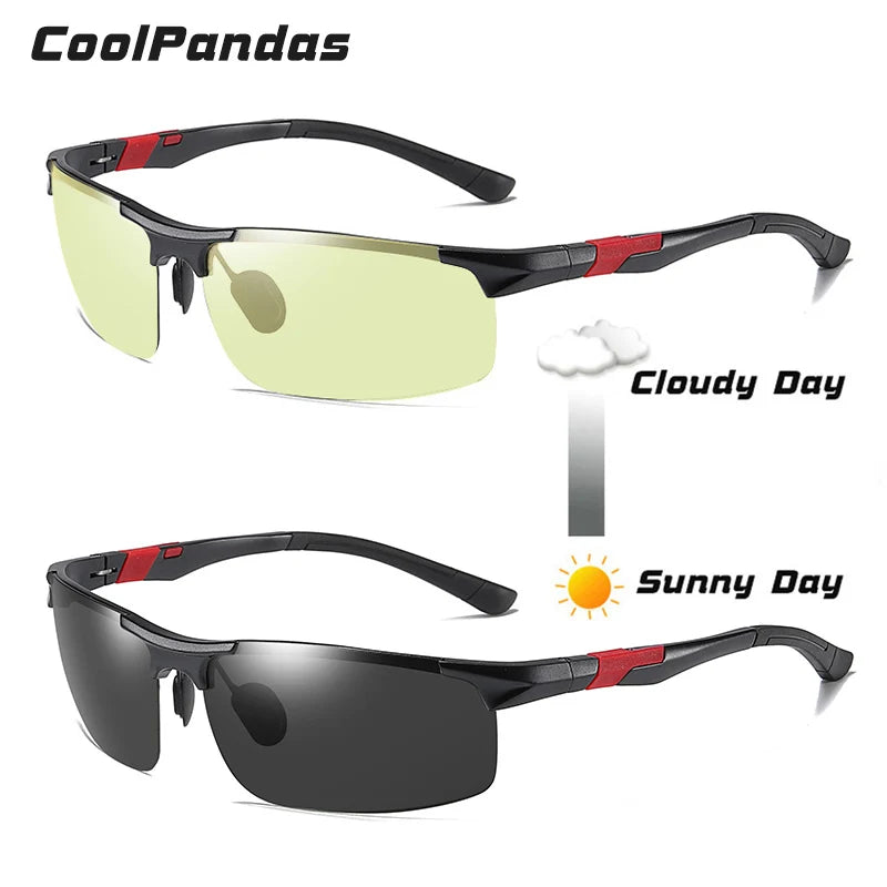 Aluminum Magnesium Frame Driving Photochromic Sunglasses Polarized Sun glasses Men