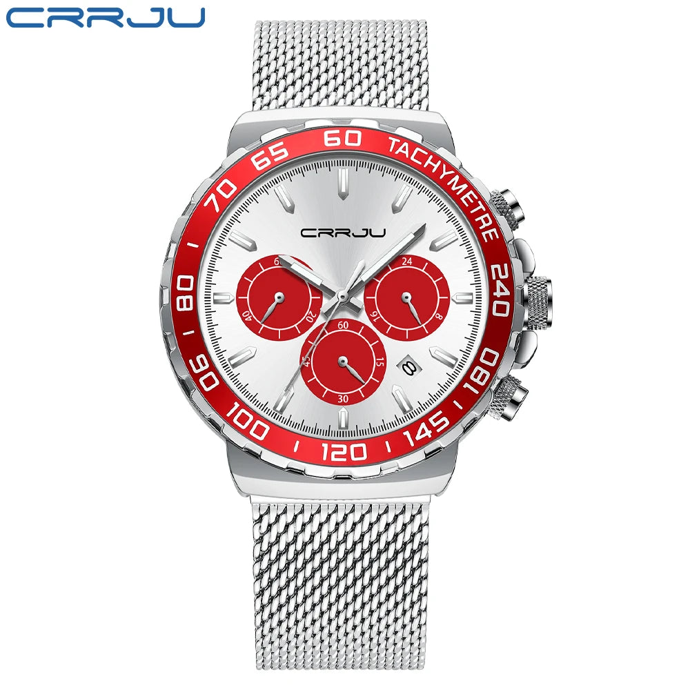 Men Watch Quartz New Japanese Chronograph Top Brand Waterproof Stainless Wristwatches with date Relogio Masculino