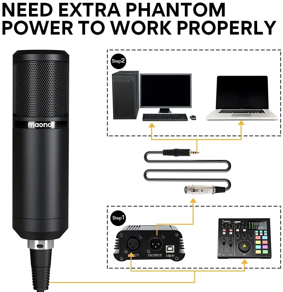 XLR Condenser Microphone Kit Professional Cardioid Vocal Studio Recording Mic for Streaming Voice Over Home-Studio.PM320S