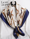 Women Scarf Silk Feeling Hair Neck Square Brand Office bandanna muffler Waiter Flight Attendants Handkerchief Rings wrap