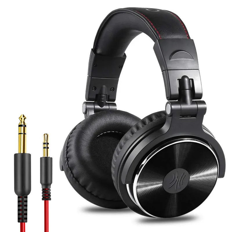 Wired HiFi Headphones Professional Studio DJ Headphones With Mic Over Ear Hi-Res Headset Monitoring For AMP Guitar Phone