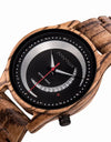 Quartz Watches Show Date Display Zebra Enboy Wood Wristwatch Moon Shape