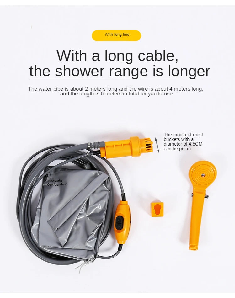 Portable 12V Camping Shower Pump Kit for Car Travel