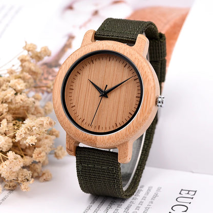 Couple Wood Watches Men Ladies Lightweight Simple Nylon Bracelet Japan Quartz Wristwatch Male