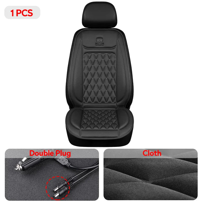 Heated Car Seat Cover 12-24V Universal Car Seat Heater 30'S Fast Heating Pad Thicken Car Heated Seat Cushion Warm Seat Protector