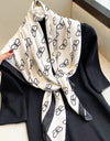 Women Scarf Silk Feeling Hair Neck Square Brand Office bandanna muffler Waiter Flight Attendants Handkerchief Rings wrap