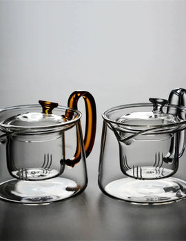 Japanese Style Transparent Glass Teapot High Temperature Resistant Filter Scented Black Tea Kung Fu Tea Set