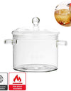Transparent Glass Soup Pot Household Kitchen Vegetable Salad Bowl Thicken Flame Explosion-Proof Cook Saucepan Cookware