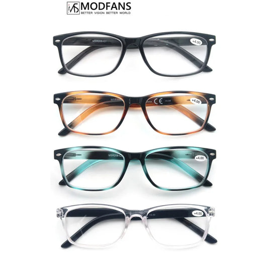 Reading Glasses Men Readers Eyeglasses Classic Rectangle Frame Design Flexible Spring Hinge wirh Diopter +1.0 to +4.0