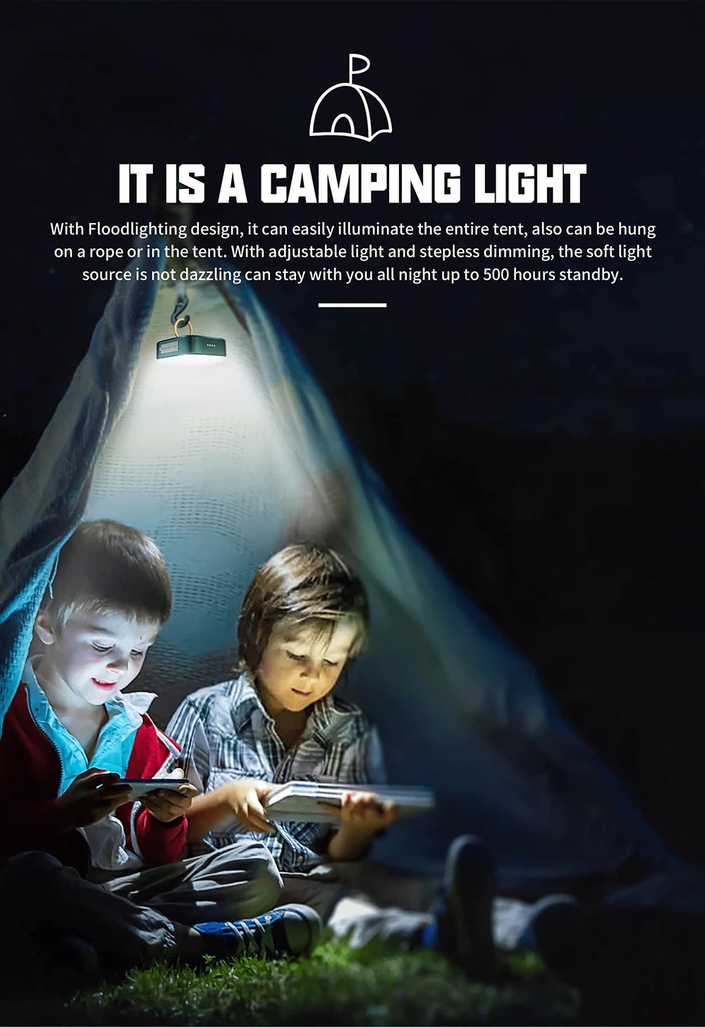 500 Lumen Rechargeable Camping Lantern With Power Bank