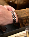 Bracelet Metal Stainless Steel Wood Strap Jewelry