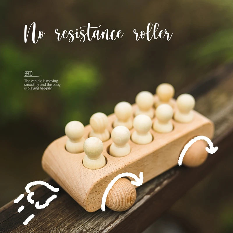 Montessori Wooden Toys for Children Puzzle Game Cartoon Wood Peg Dolls Educational Toy Car Newborn Baby Blocks Christmas Gifts