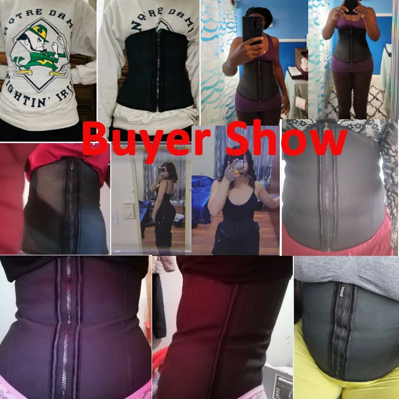 Latex Corset Body Shaper Waist Trainer Cincher Zipper Under bust Weight Loss Slimming Shapewear Hourglass Belt Women