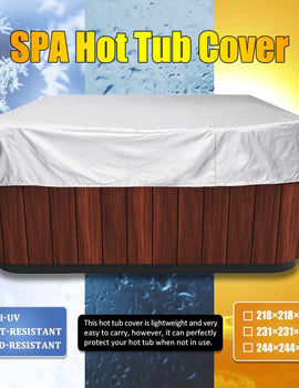 Universal Hot Tub Dust Cover Cap Waterproof UV Proof All-Weather Spa Cover Cap Protector Hotspring Snow Rain Dust Covers