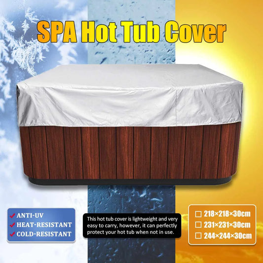 Universal Hot Tub Cover Waterproof UV Resistant Spa Dust Protector All-Weather Outdoor Cover