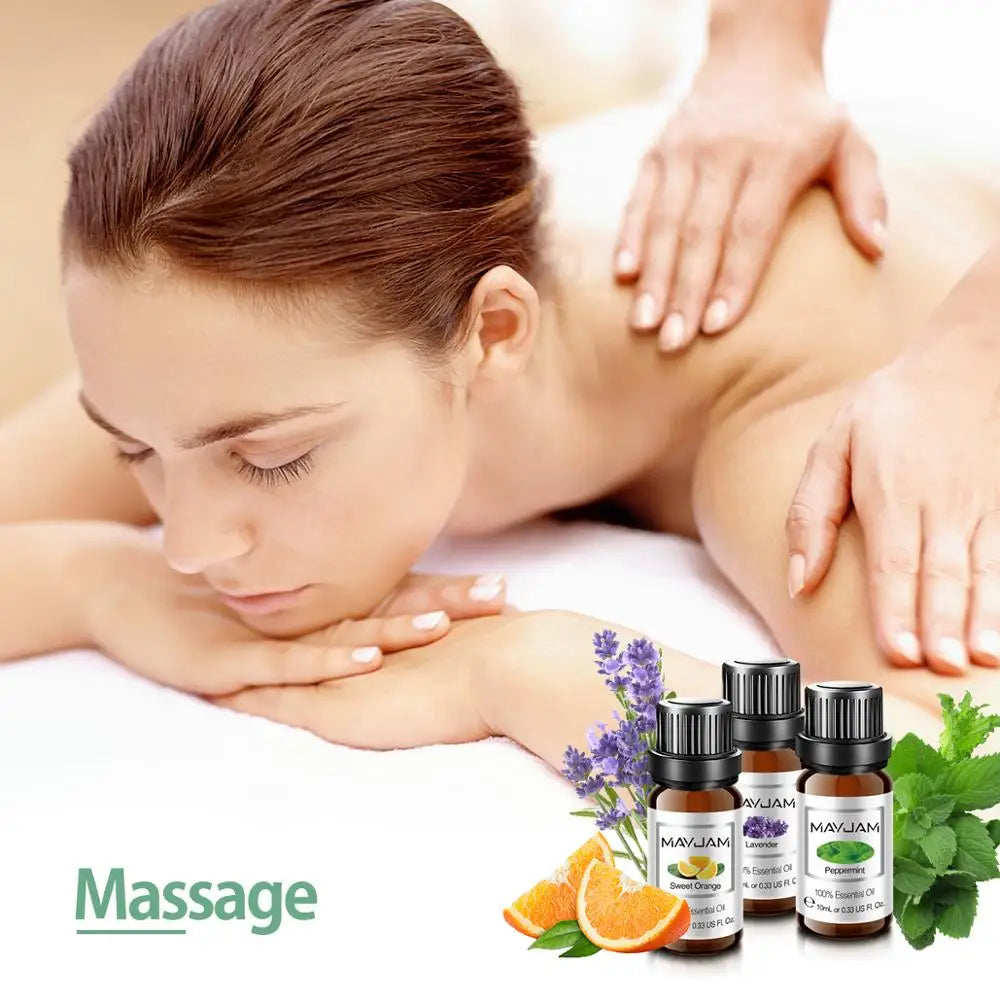 10ML Essential Oils 6pcs Gift Set Humidifier Aromatherapy Diffusers Lavender Eucalyptus Mint Lemongrass Tea Tree Oil