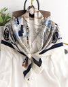 Women Scarf Silk Feeling Hair Neck Square Brand Office bandanna muffler Waiter Flight Attendants Handkerchief Rings wrap