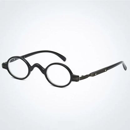 Small Round Reading Glasses Metal with Plastic Combination Frame Eyewear Stylish High Quality Readers +1.0 to +4