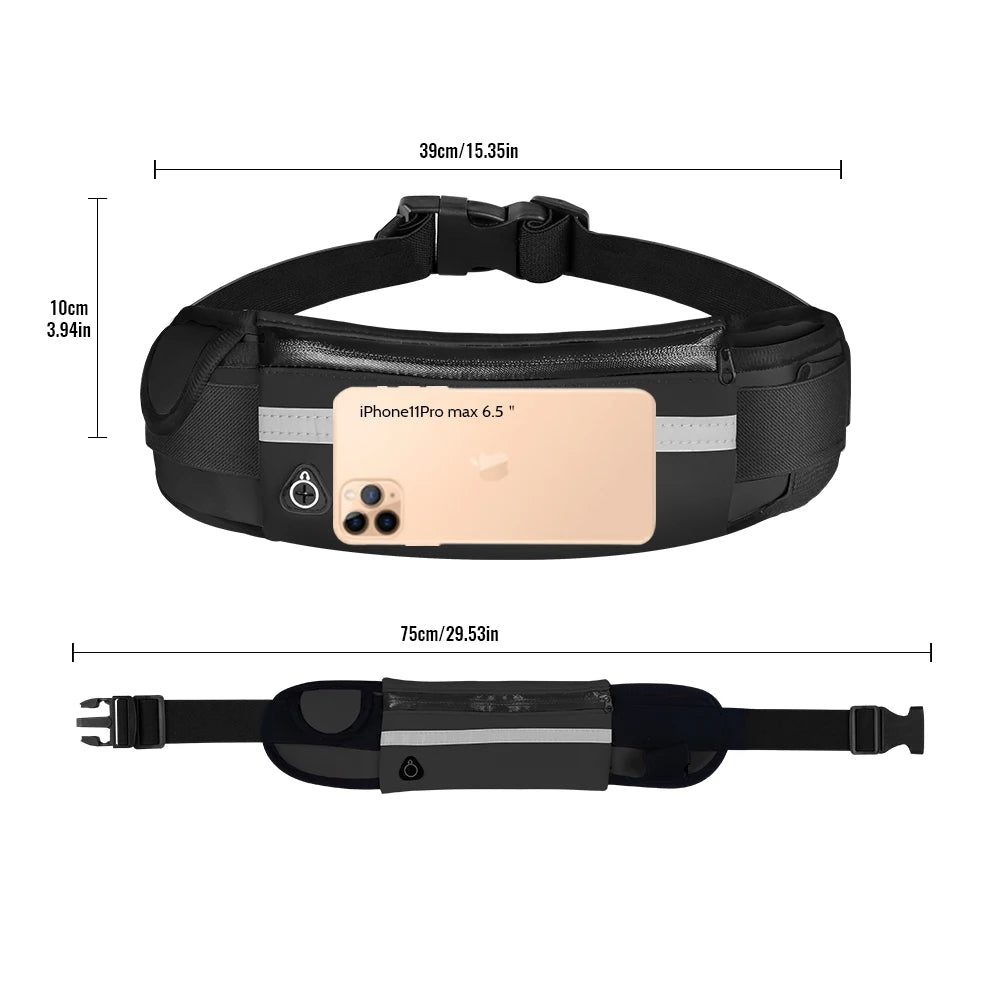 Sports Waist Pack Men Belt Pouch Women Running Belt Waist Bag Men Waterproof Fanny Pack Wallet Portable Phone Holder Gym