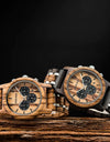 Watches Japanese Quartz Wooden Wristwatch Chronograph Top Brand Luxury Stopwatch Auto Date