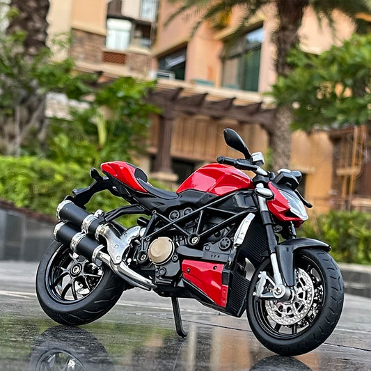1/12 Streetfighter Alloy Sports Motorcycles Model Diecast Simulation Metal Racing Street Motorcycles Model Sound Light Gift
