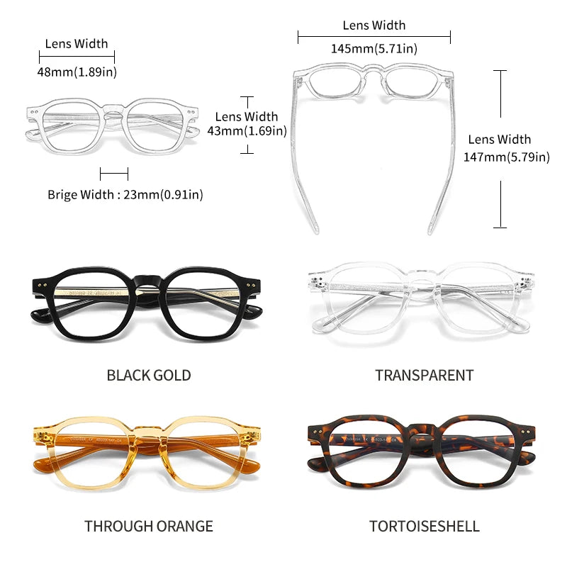 Acetate Johnny Depp Men Women The Blu-Ray Computer Goggles Round Transparent  Eyeglass Frame Blue Blocking Glasses