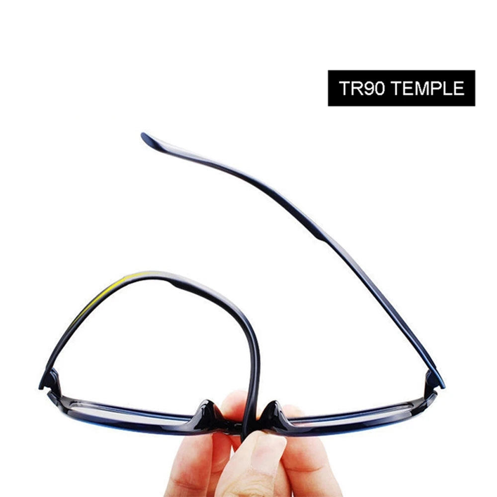 Blue Light Glasses Square Reading Glasses TR Reading Glasses Men Blue Light Reader Antifatigue Computer Eyewear 1.0-4.0