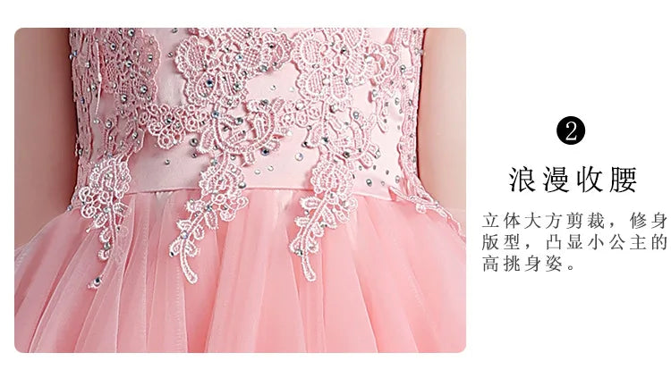 Summer New Girls Party Dresses for Evening Long Puffy Princess Dress Big Child Wedding Dress