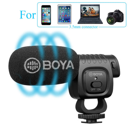 On Camera Cardioid Condenser Microphone Audio Video Mic for Canon Nikon DSLR PC Smartphone Live Streaming Vlog