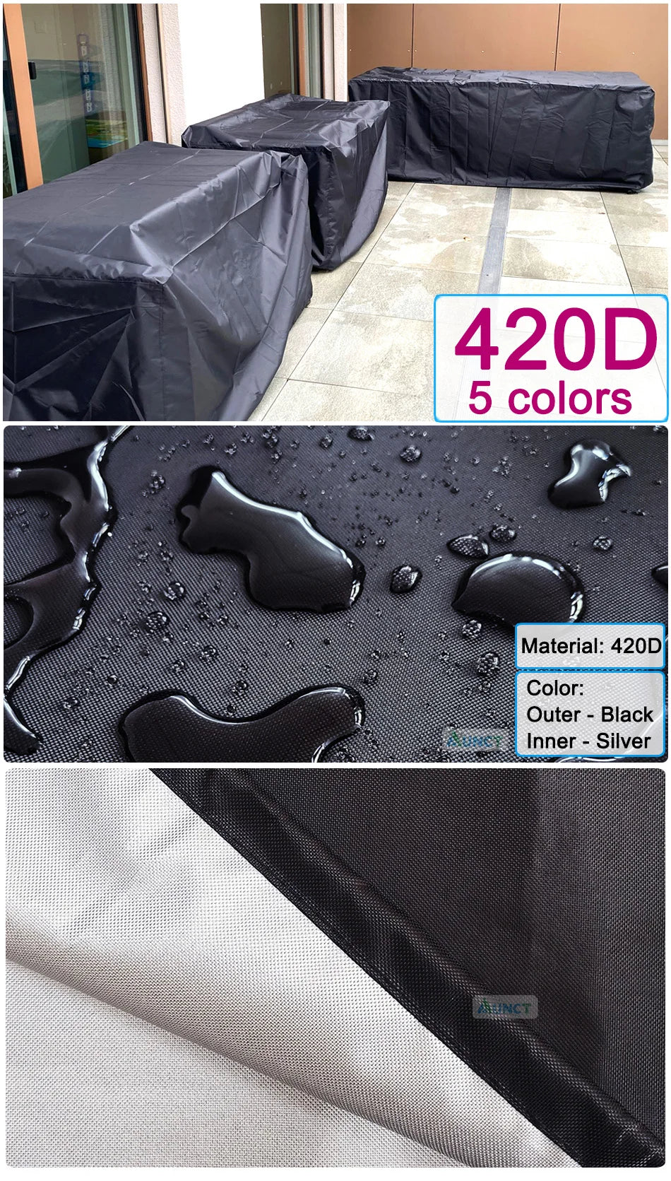 Customized Round Square Waterproof Outdoor Patio Garden Furniture Covers Rain Snow Chair Sofa Table Dust Proof kitchen BBQ Cover