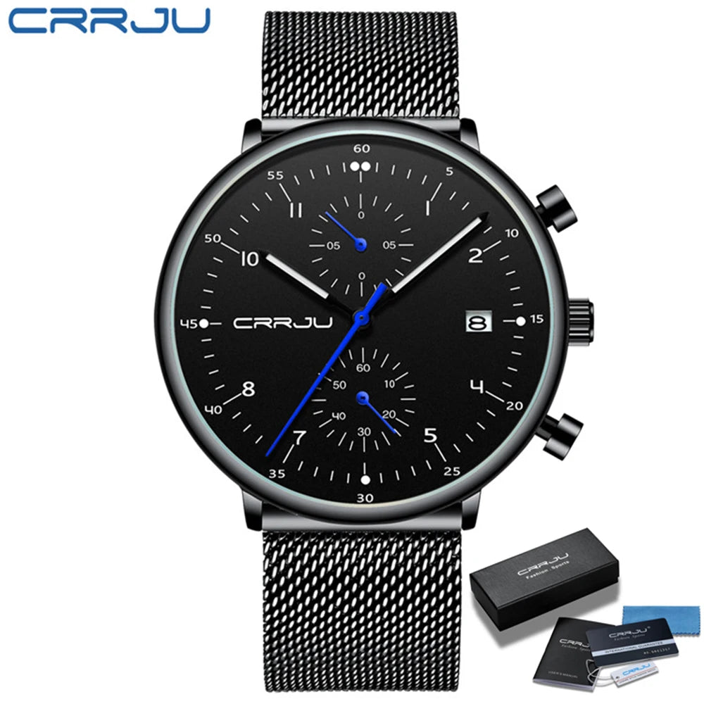 Mens Watch Top Luxury Brand Men Stainless Steel WristWatch Men's Military waterproof Date Quartz watches relogio masculino