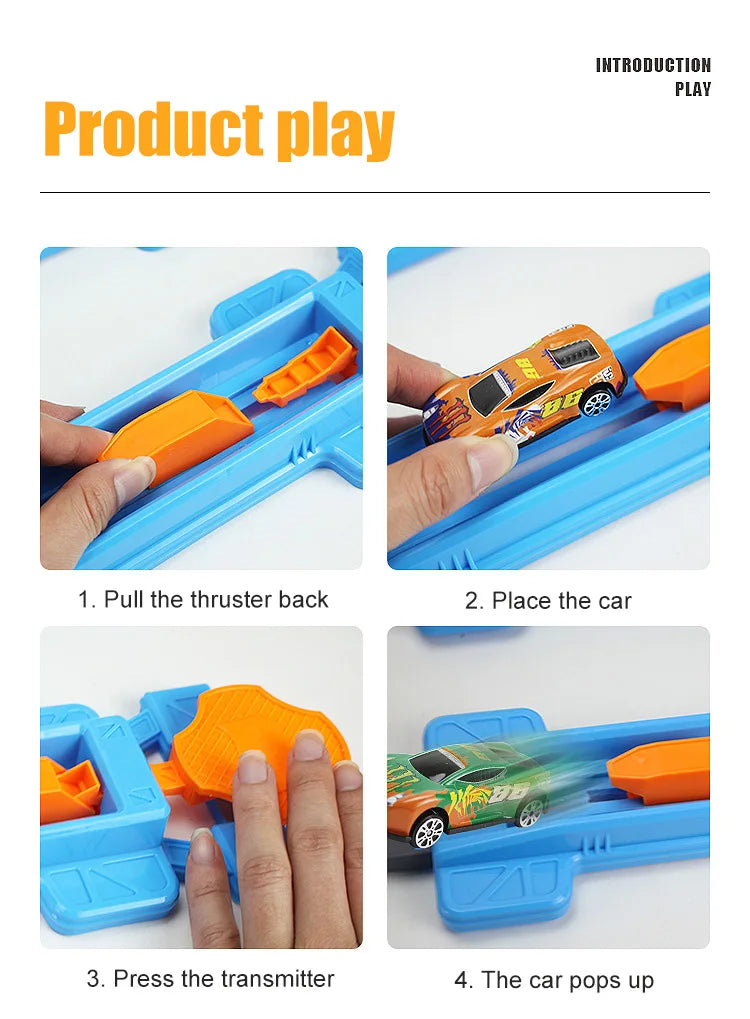 Stunt Speed Double Car Wheels Model Toys For  Racing Track Diy Assembled Rail Kits Educational Interactive Boy  Toy